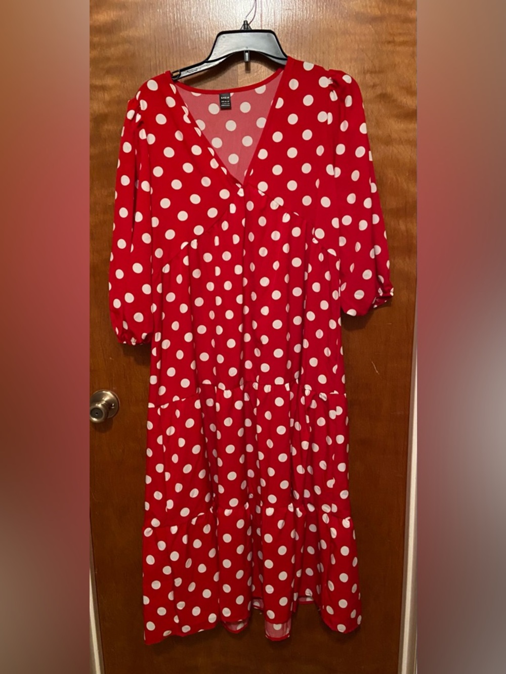 NWOT SHEIN Red Polka Dot Midi Dress